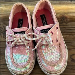 Size 8 Sperry pink sparkly shoes